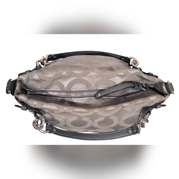 Coach Signature Op Art Convertible Hobo Handbag - Picture 12 of 16